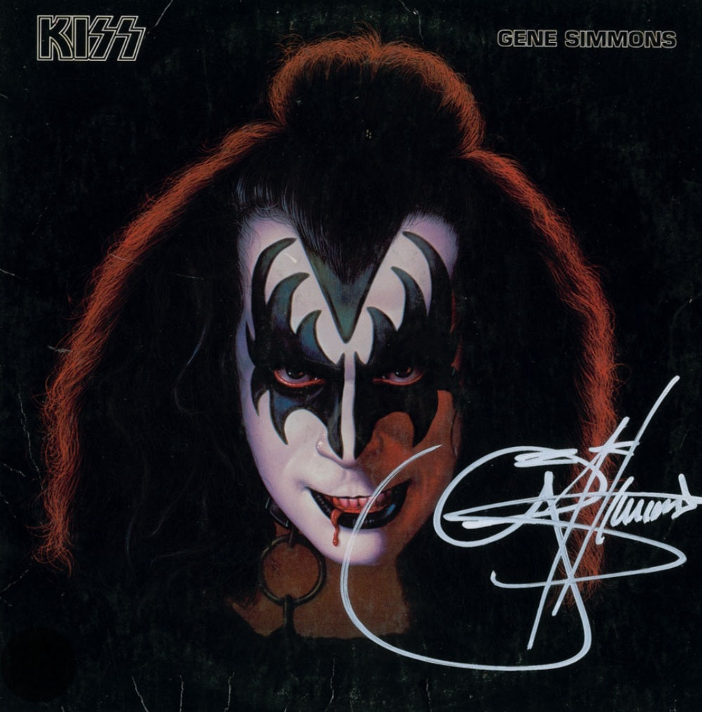 Gene Simmons signed solo album silver marker