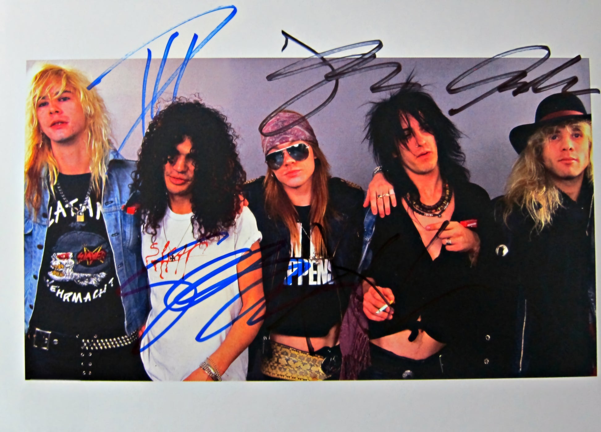 Guns and Roses signed vintage group photo