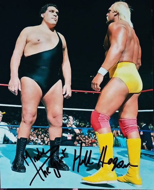 HULK HOGAN ANDRE THE GIANT signed autographed photo COA Hologram Beckett Autographs