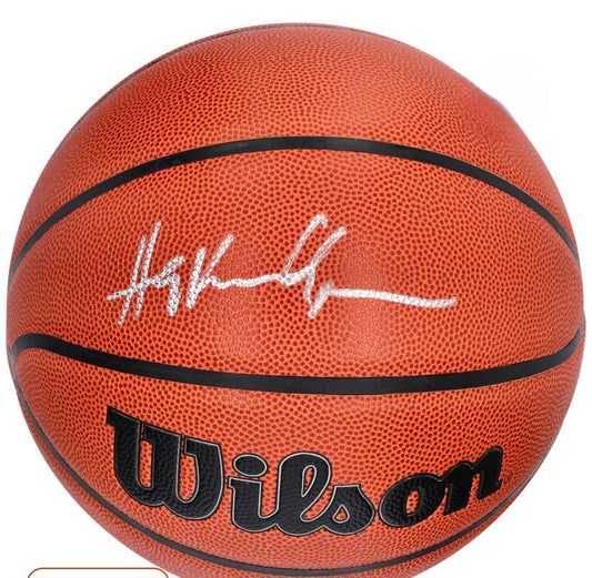 Hakeem Olajuwon signed basketball silver marker