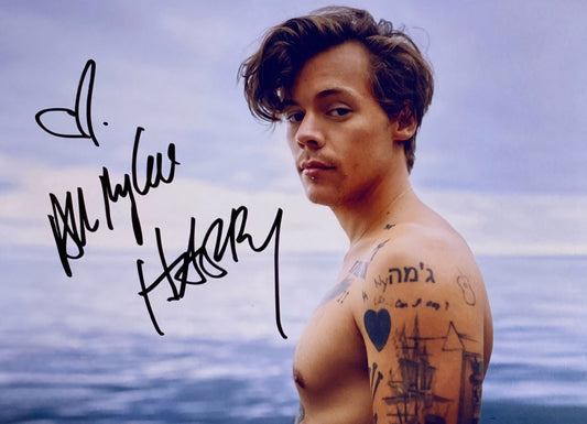 Harry Styles signed photo shirtless by the sea Boston memorabilia