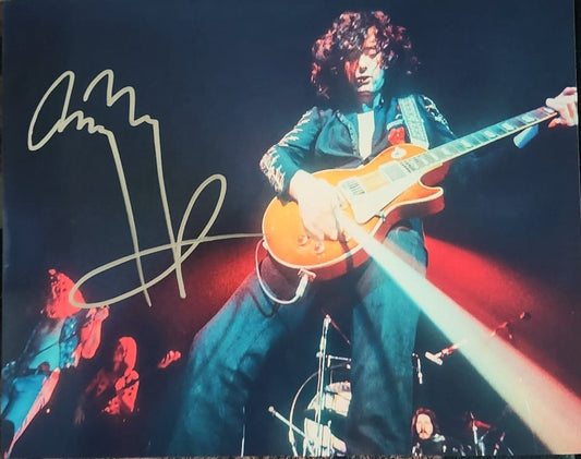 Jimmy Page signed autographed photo gold marker laser light extension from guitar