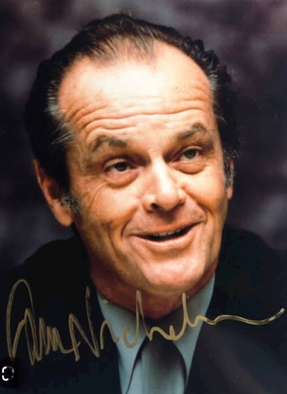 Jack Nicholson signed photo gold marker