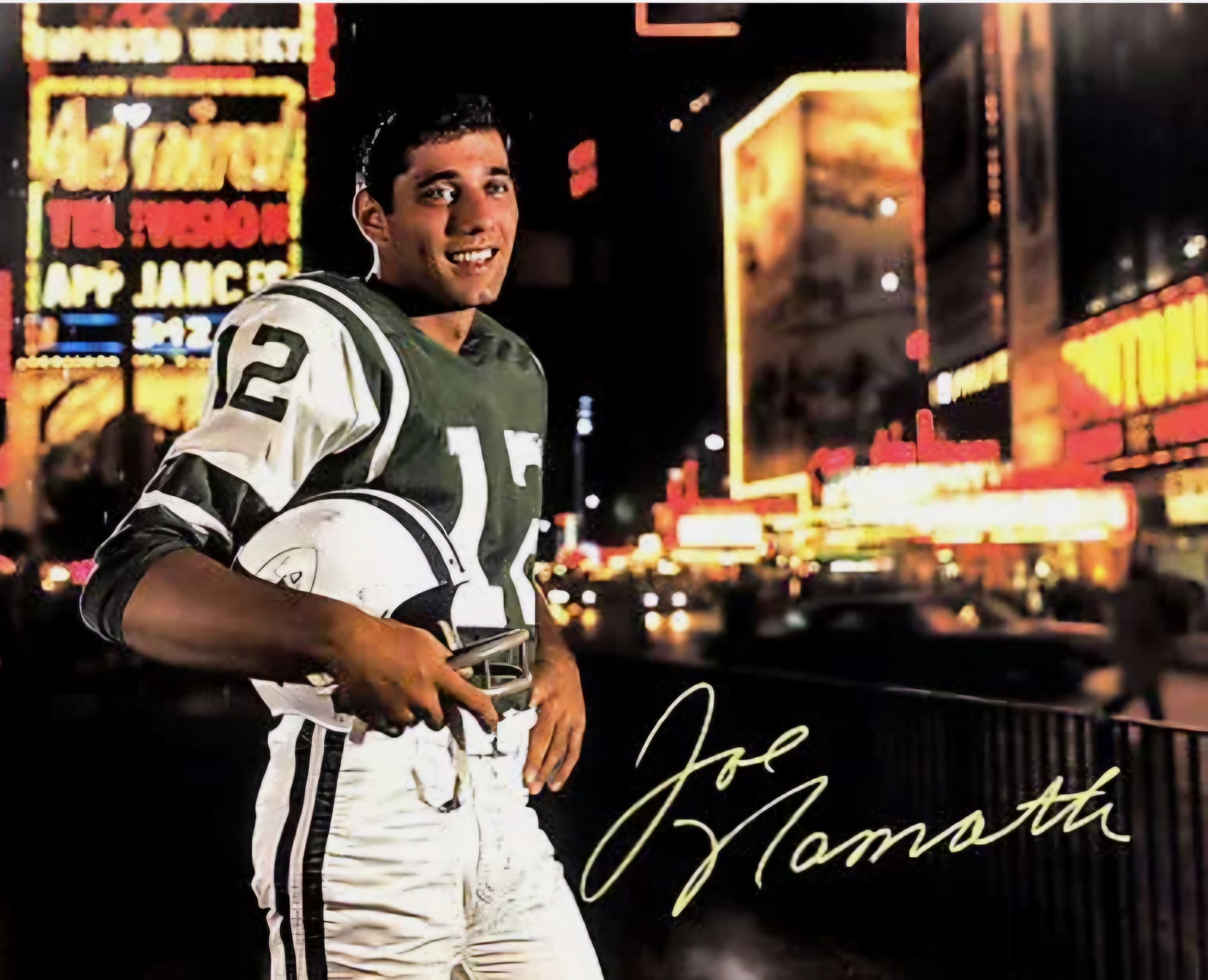 Joe Namath signed autographed photo Broadway Joe pic in silver marker Boston memorabilia