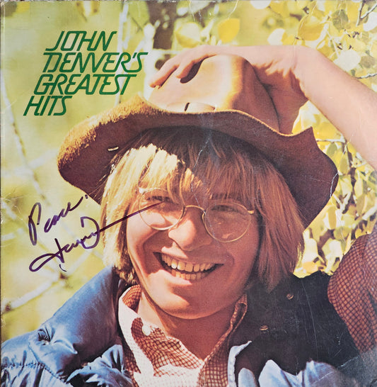 John Denver signed the greatest hits album Boston memorabilia