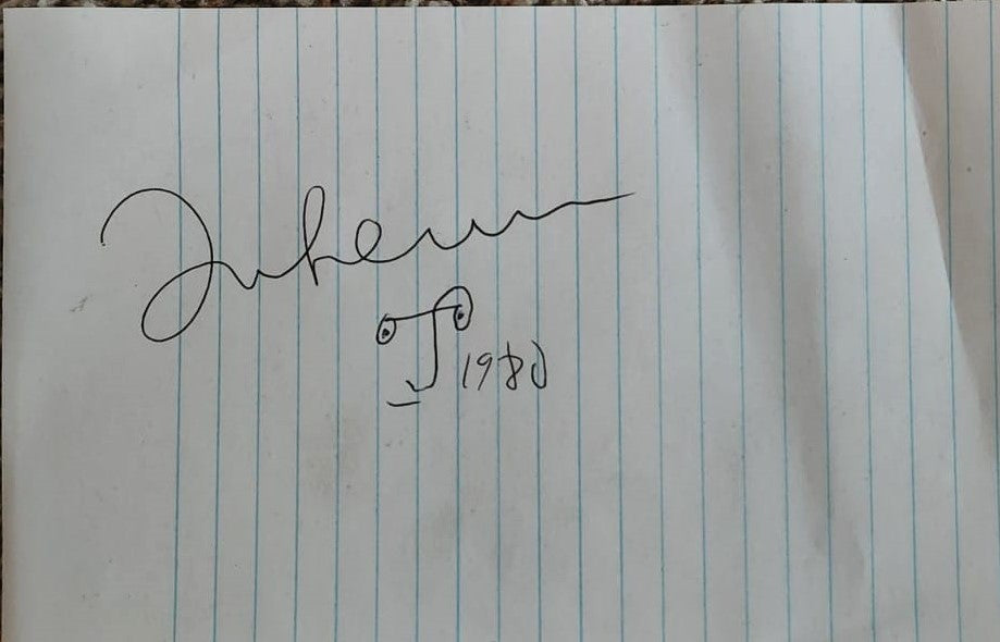 John Lennon signed autographed paper 1980