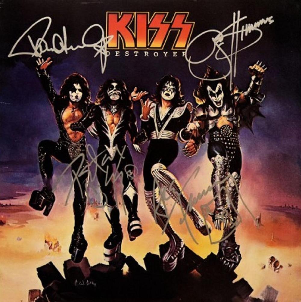 KISS signed autographed Album Destroyer COA Hologram Beckett Autographs