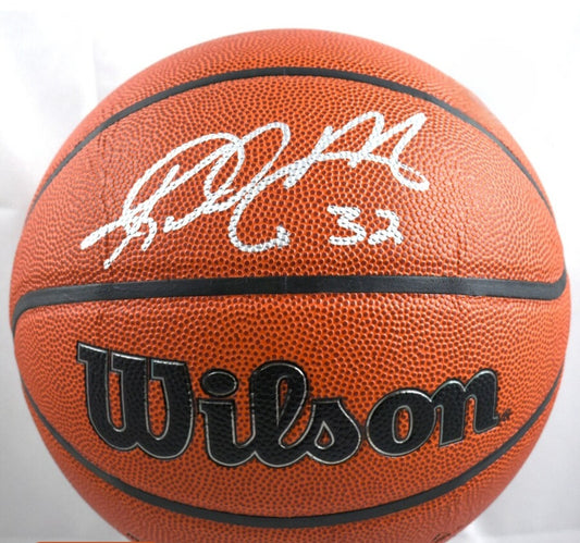 Karl Malone signed basketball Wilson silver Sharpie