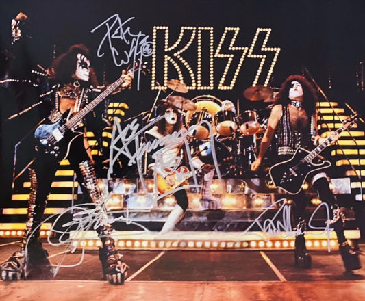 Kiss signed photo alive band on stage Boston memorabilia