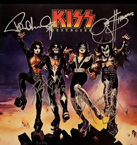 Kiss signed album destroyer and silver marker