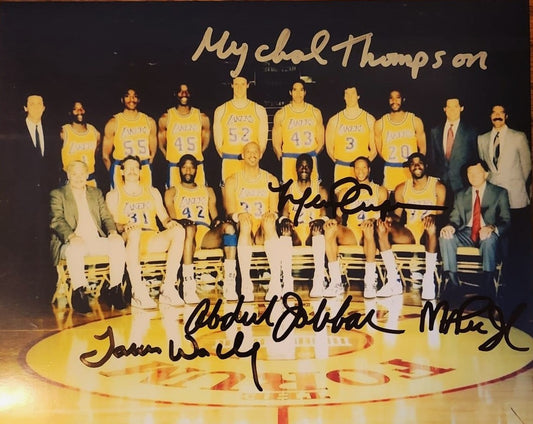 LOS ANGELES LAKERS TEAM signed autographed photo 86 /87 COA Hologram Beckett Autographs