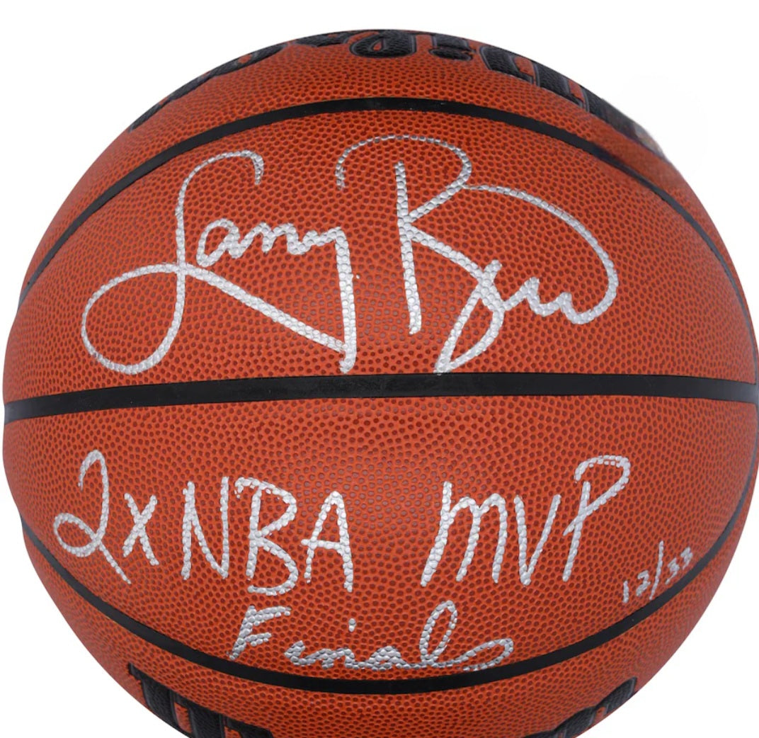 Larry Bird signed autographed basketball MVP silver marker