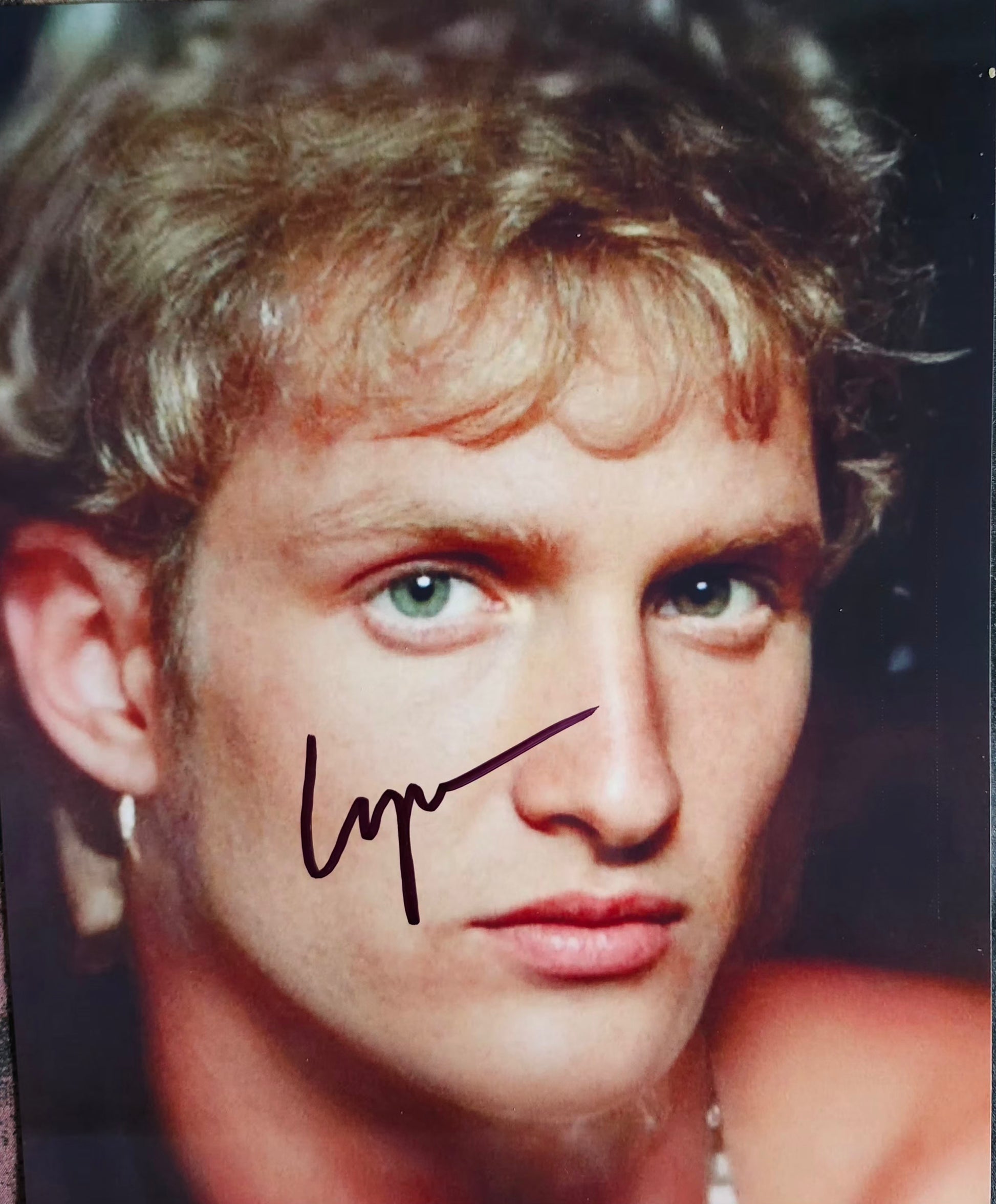 Layne Staley signed photo black marker side of face