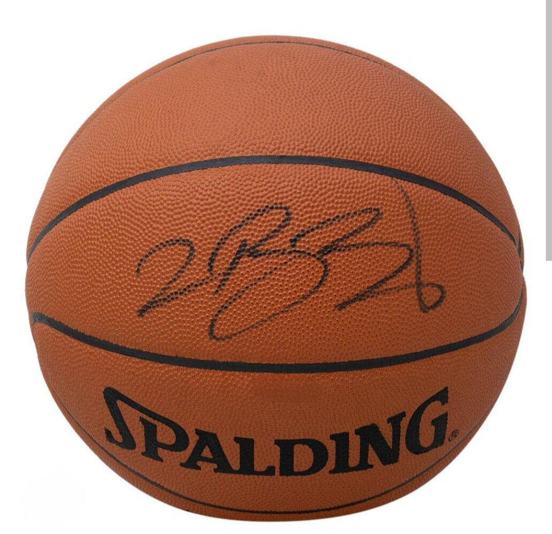 LeBron James signed basketball Spalding black marker