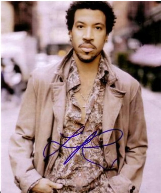 Lionel Richie signed autographed photos standing on the street corner Boston memorabilia