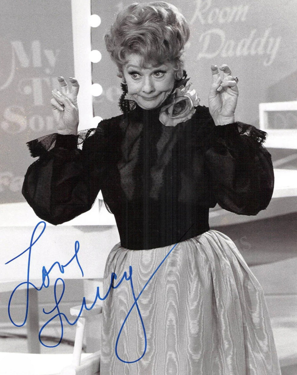 Lucille Ball signed photo surprise TV show scene