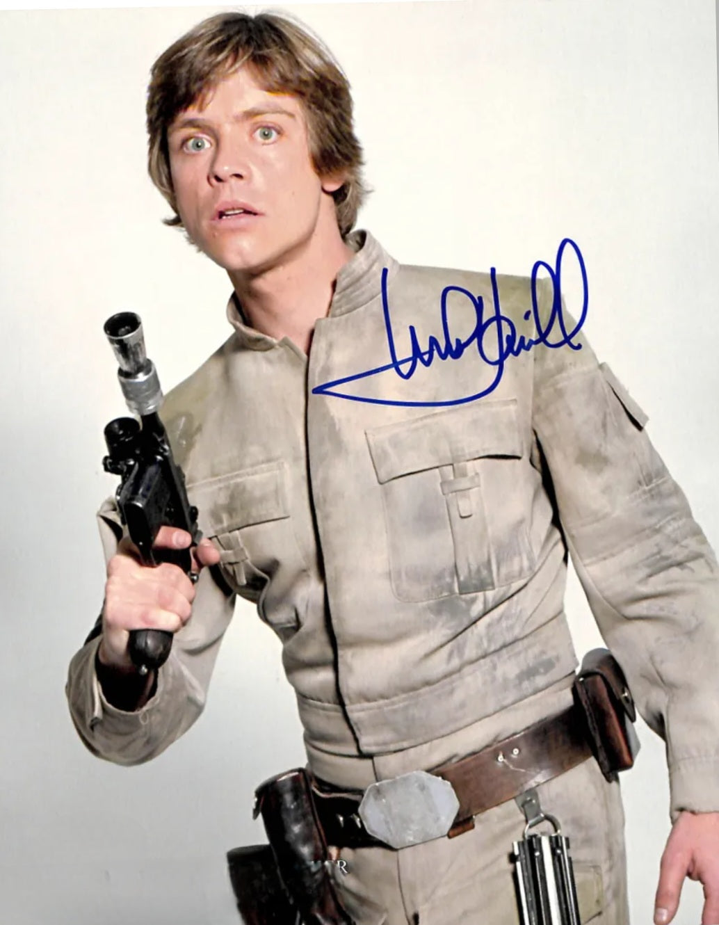 Mark Hamill signed Star Wars photo with gun