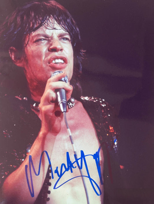 Mick Jagger signed photo concert show Boston memorabilia