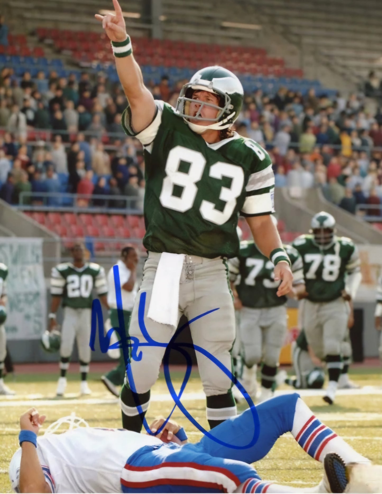 Football tackle signed photo