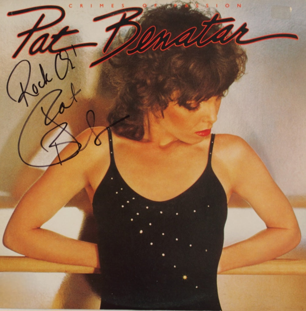 Pat Benatar signed autographed album crimes of passion Pat Benatar signed album Crimes of Passion inscribed Rock on