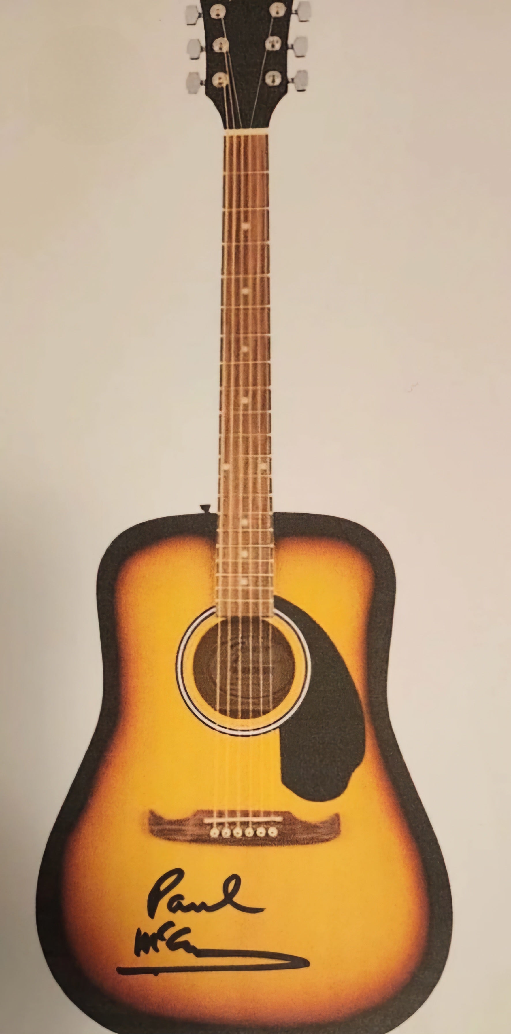 paul mccartney signed guitar black marker