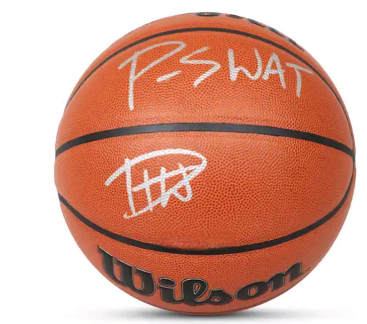 Peyton Watson signed autographed basketball Wilson silver marker