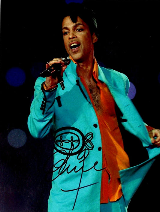 Prince signed photo White concert image