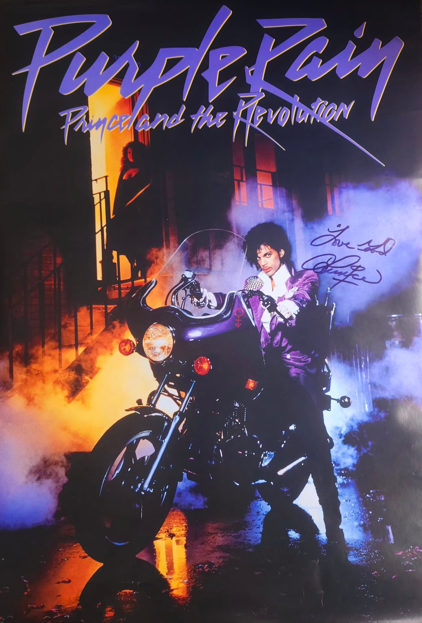 Print signed Purple Rain poster black marker