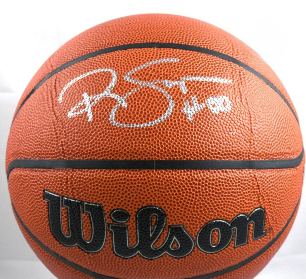 Ralph Sampson signed basketball Wilson silver Sharpie