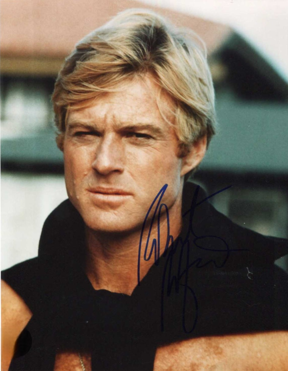 Robert Redford signed photo close up black marker