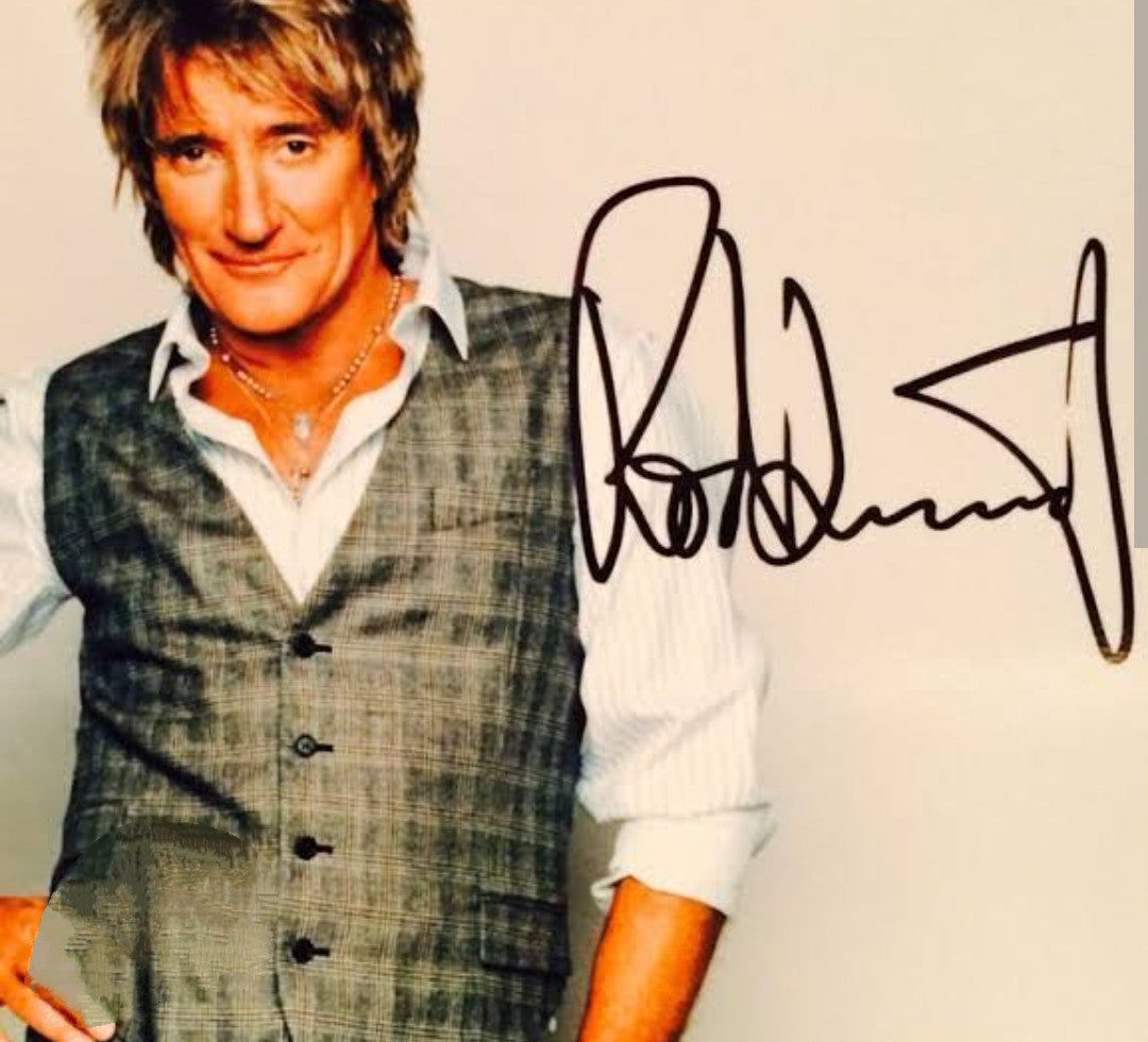 Rod Stewart signed photo hands in pocket rods