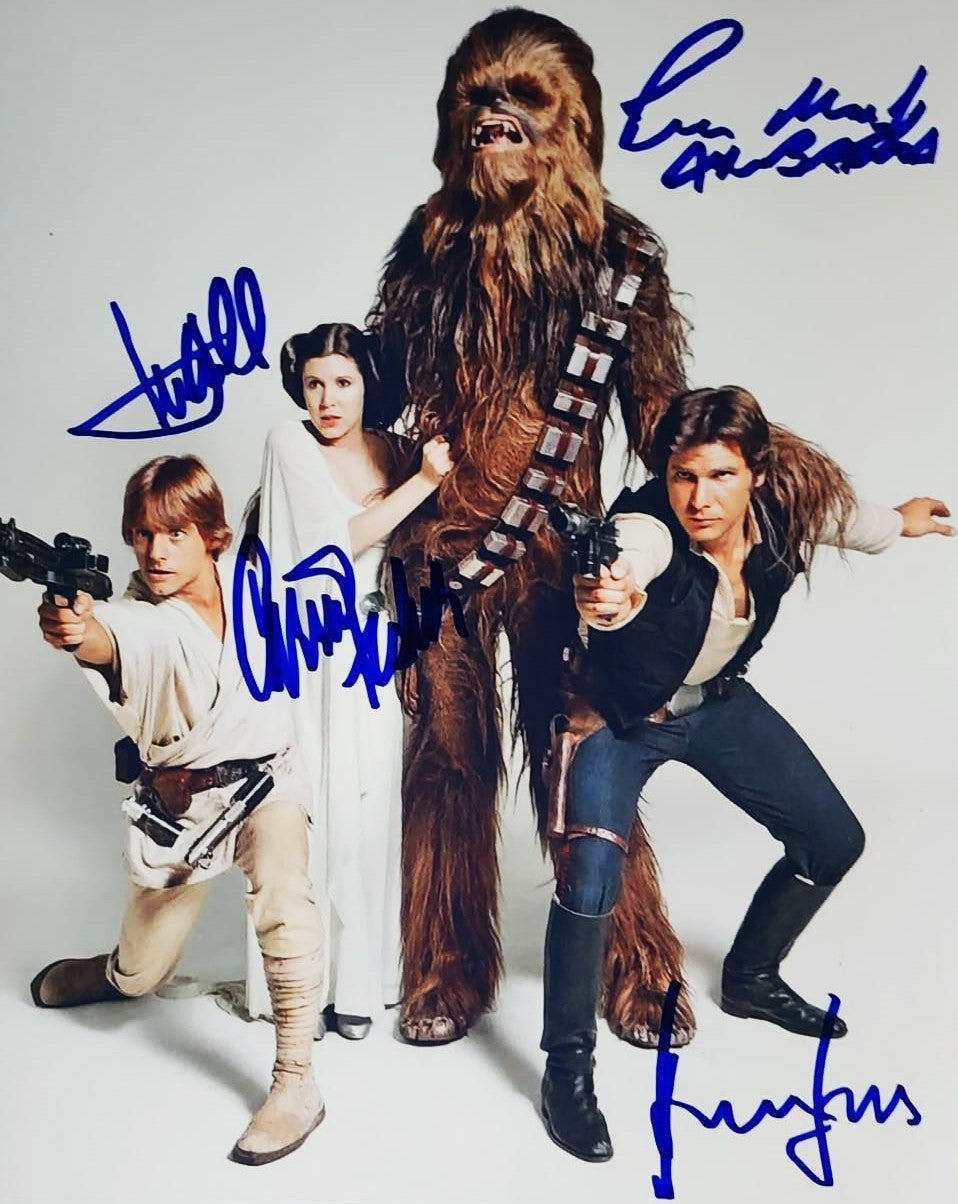 STAR WARS CAST signed autographed photo white COA Hologram 