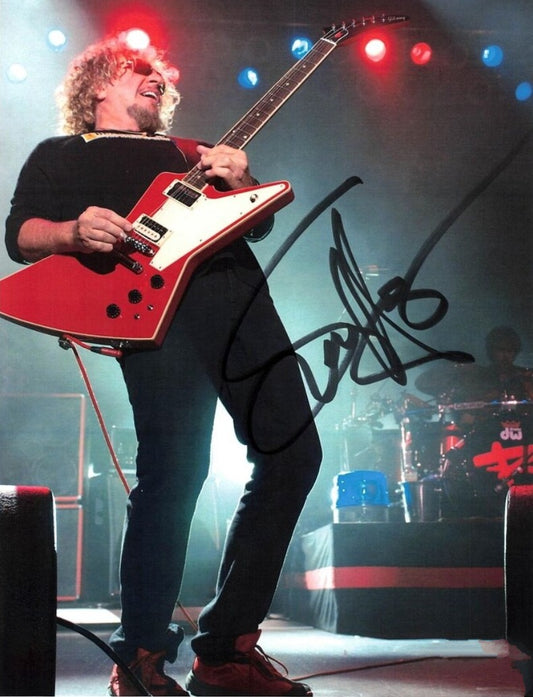 Sammy Hagar signed photo jamming on stage Boston memorabilia concert