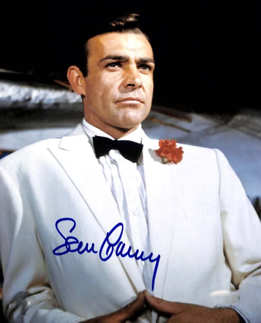 Sean Connery signed photo tuxedo dinner jacket