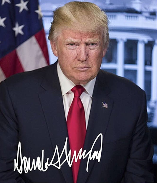 Donald Trump signed photo White House background Beckett and autographs