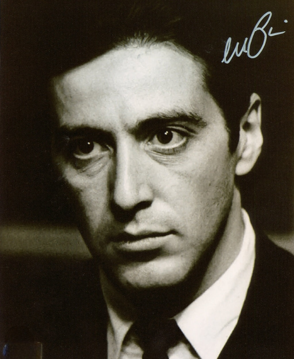 Al Pacino signed photo silver marker face close up The Godfather movie