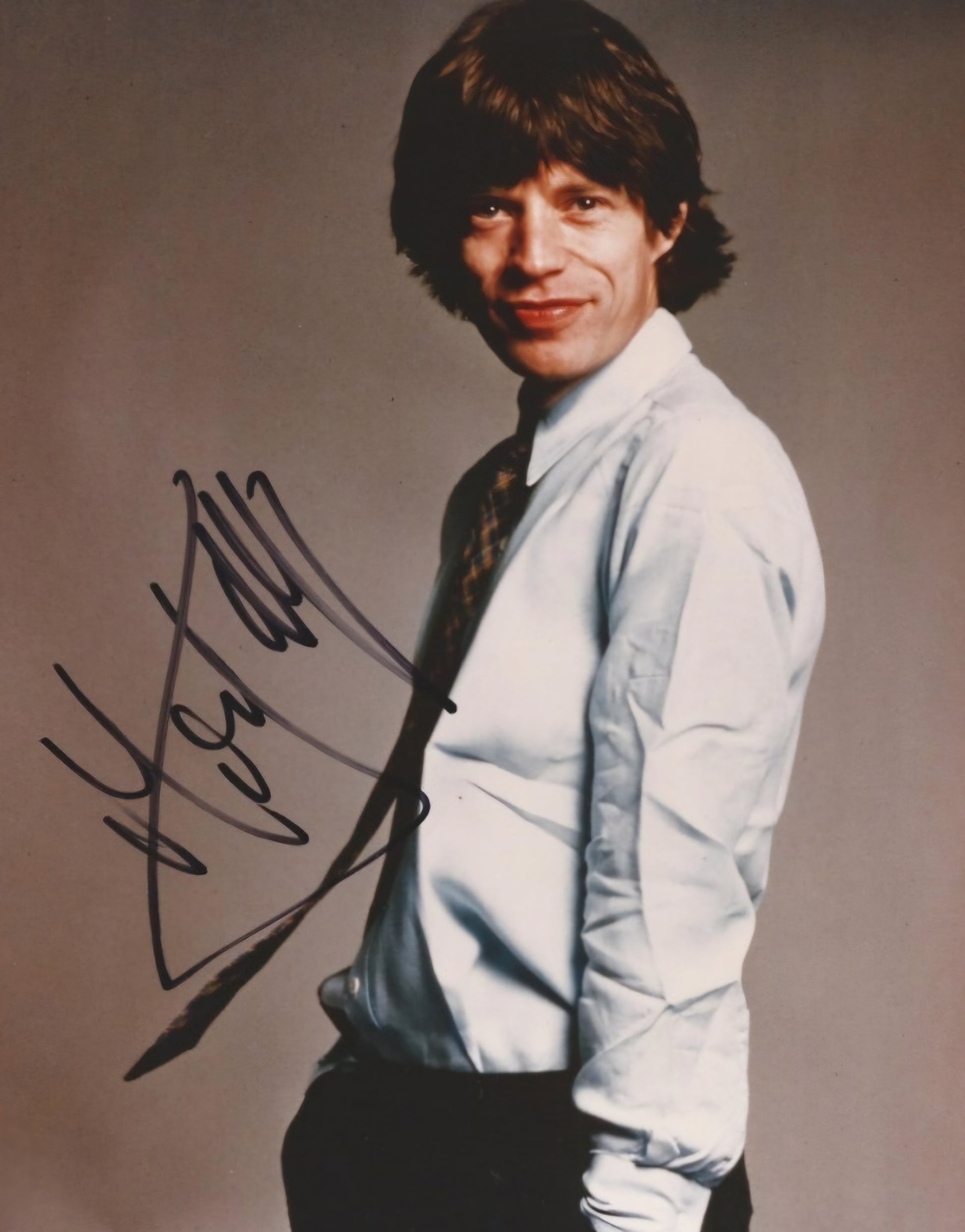 Mick Jagger signed photo Smiley boy Beckett autographs