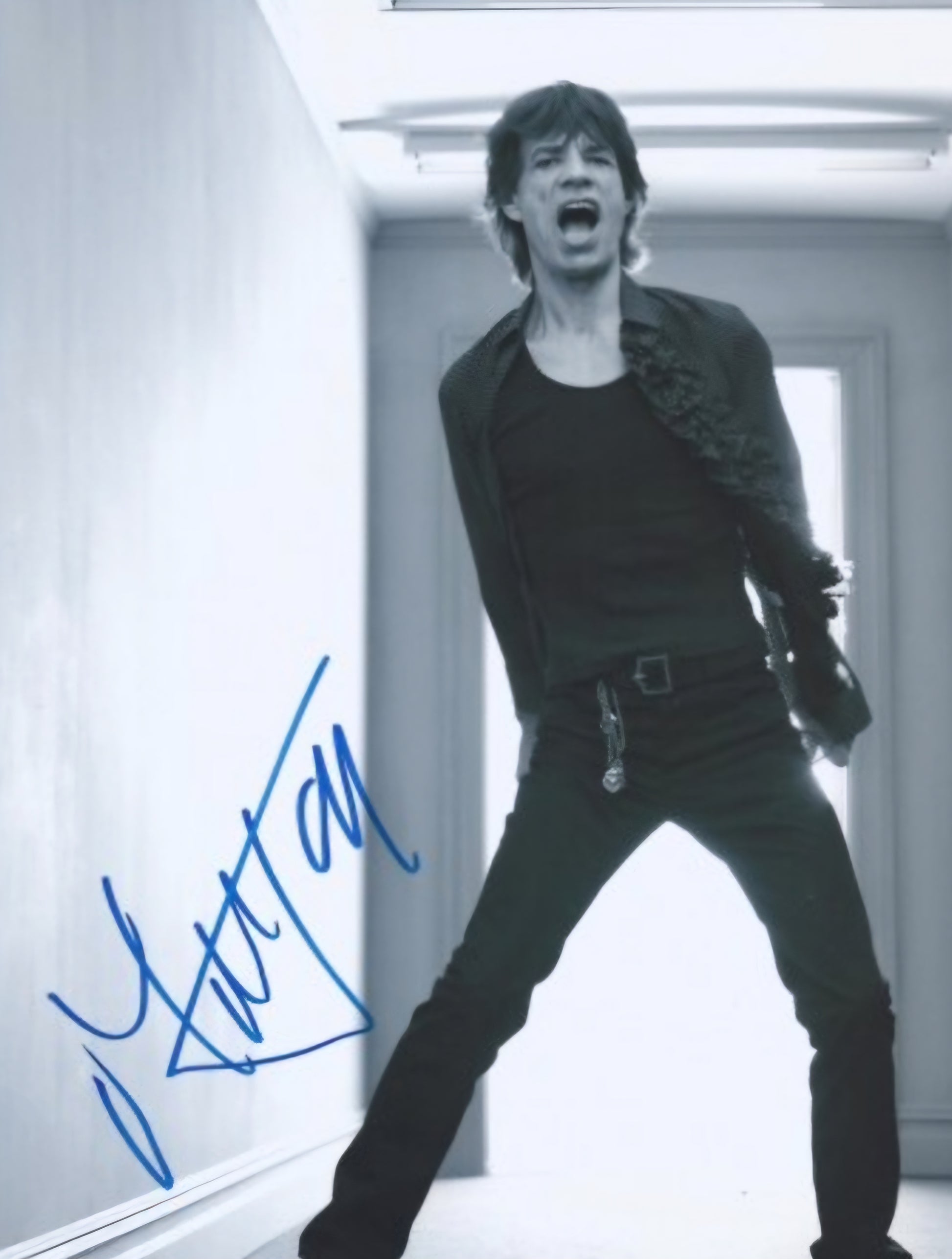 Mick Jagger signed photo the hallway Beckett autographs