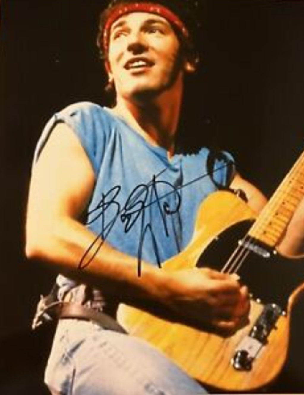 Bruce Springsteen signed photo guitar solo 