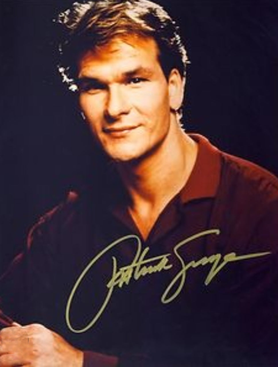 PATRICK SWAYZE signed autographed photo black and gold COA hologram