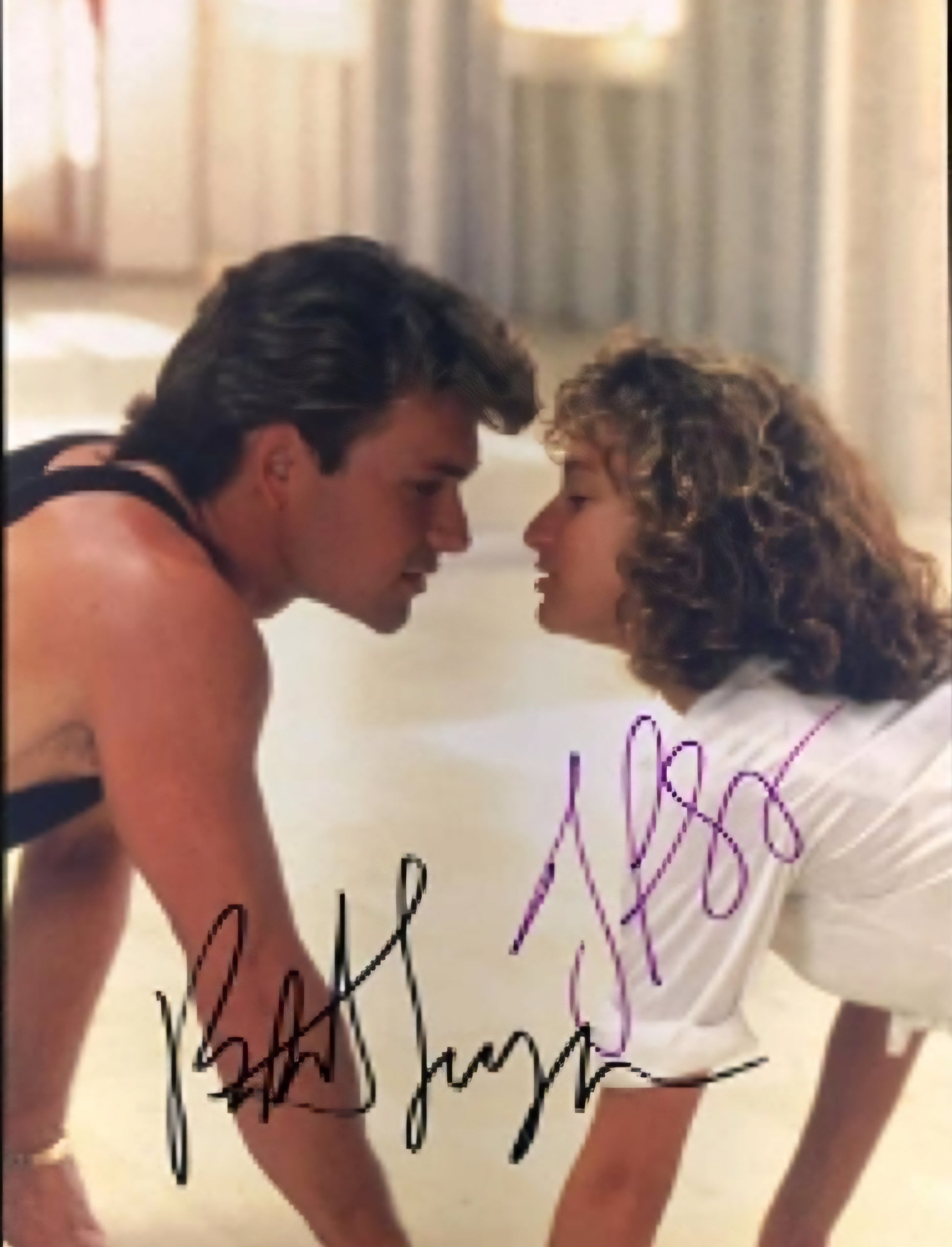 Patrick Swayze Dirty Dancing cast sign photo Beckett autographs