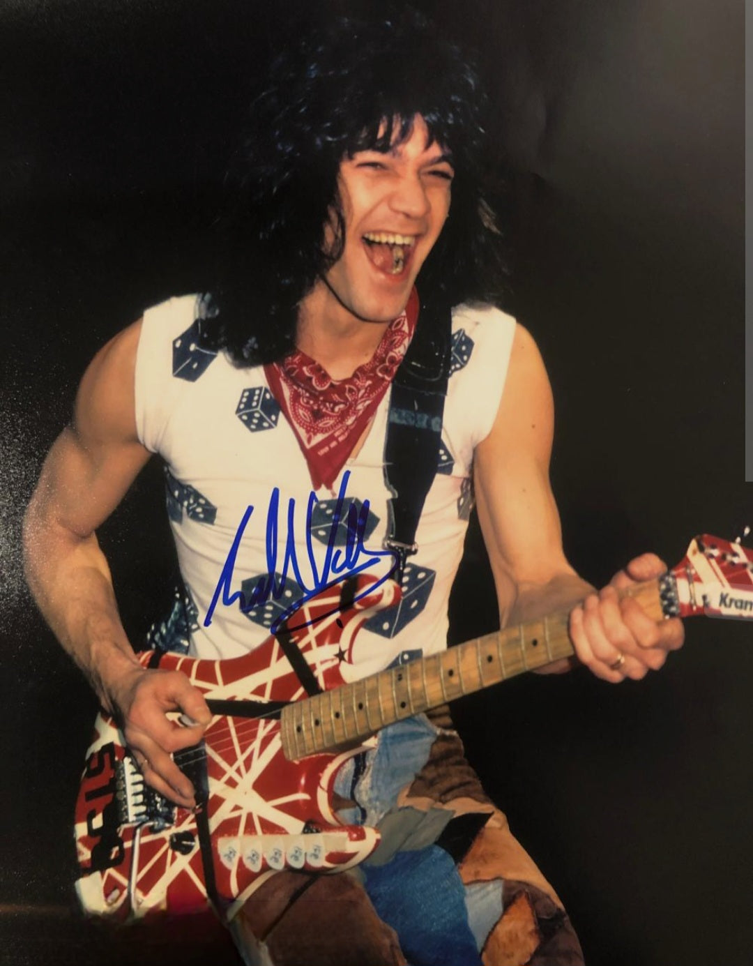 Eddie Van Halen sign photo happy solo Beckett autographs