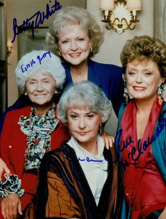 THE GOLDEN GIRLS cast signed autographed photo in color COA Hologram