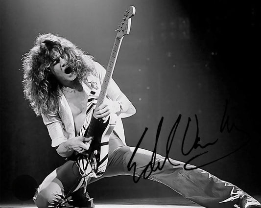 Eddie Van Halen signed photo guitar ecstasy Beckett autographs