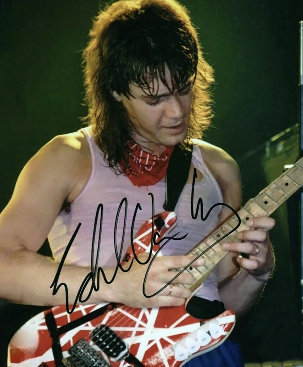 Eddie Van Halen signed photo eruption time Beckett autographs