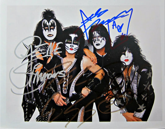 KISS BAND signed autographed photo original group COA Hologram