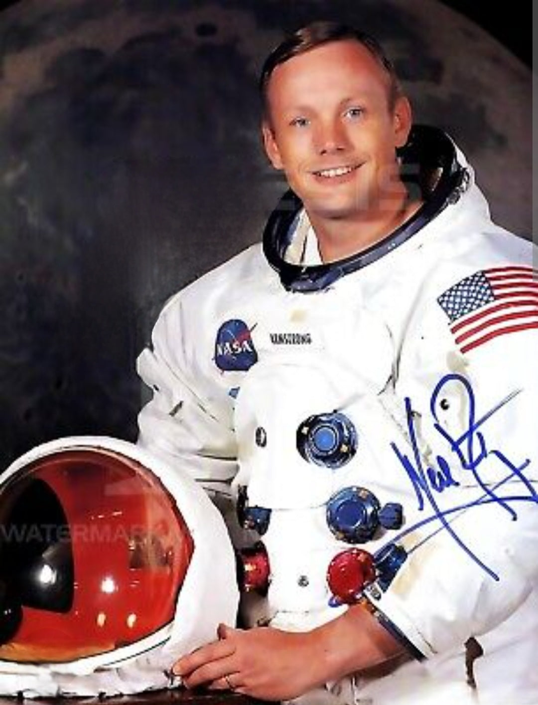 Neil Armstrong signed photo space walker Beckett autographs