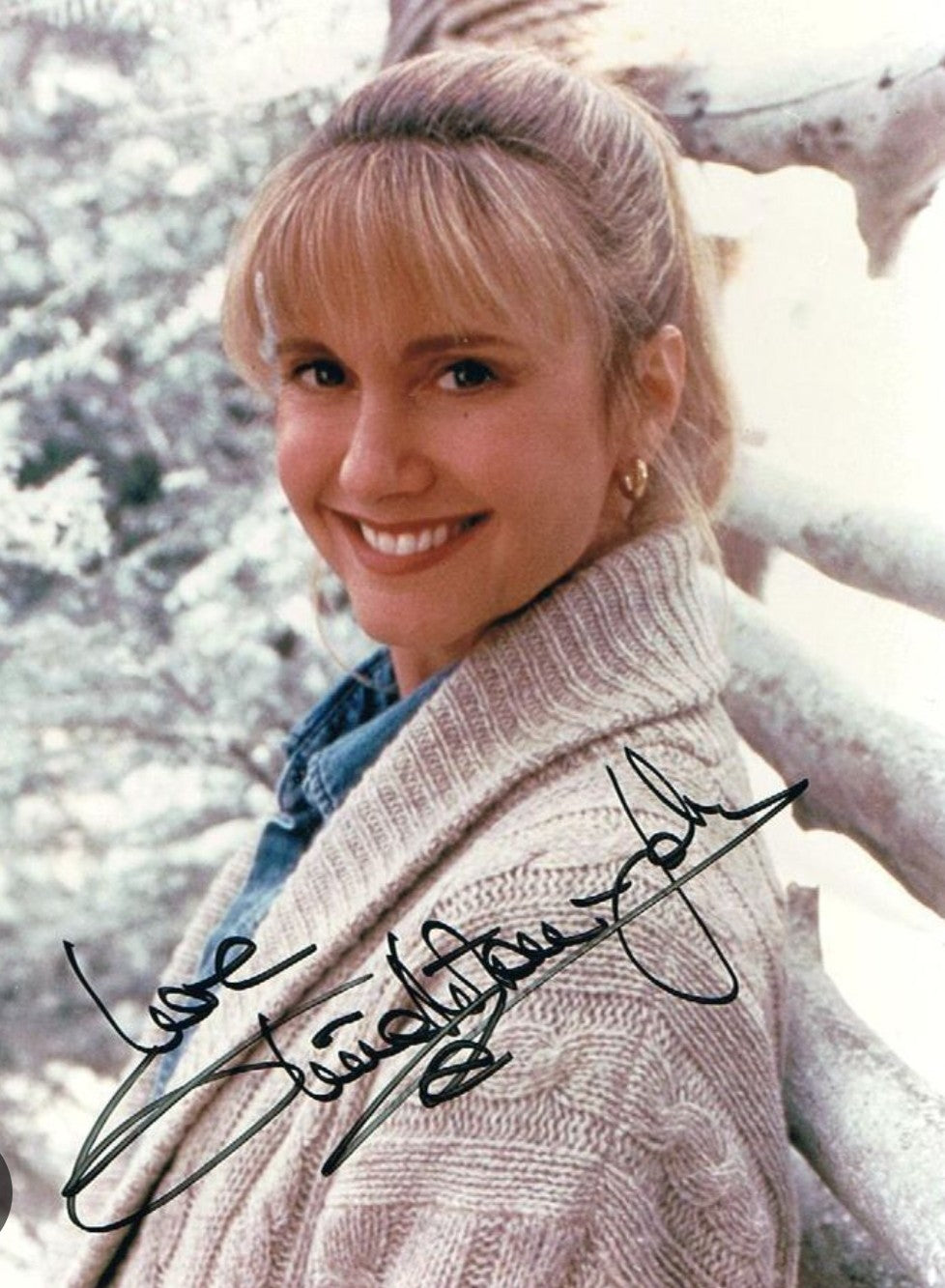 Olivia Newton-John signed photo snowy Beauty