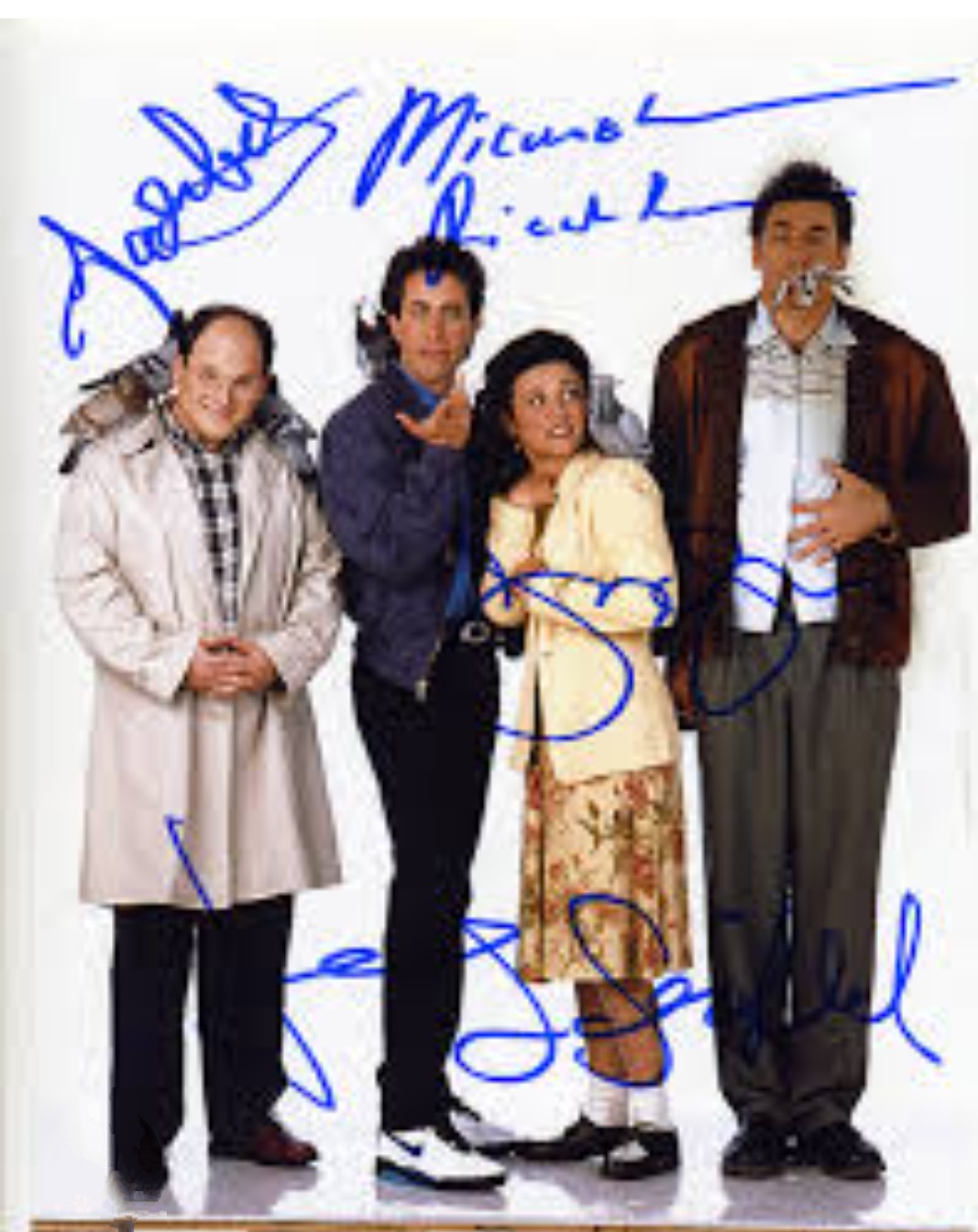 Seinfeld cast autograph signed photo blue marker