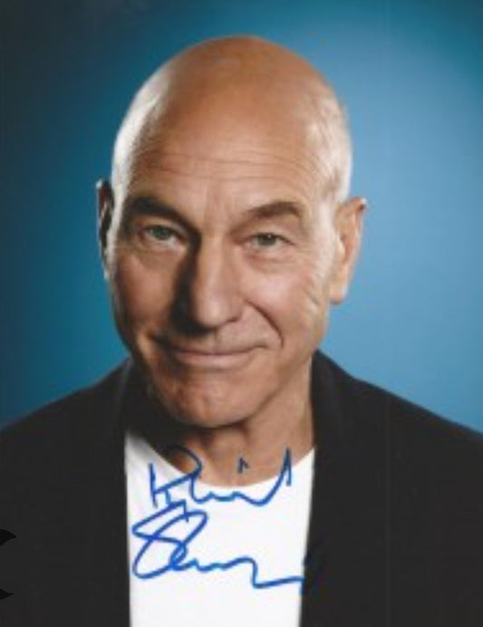 Patrick Stewart signed photo blue marker